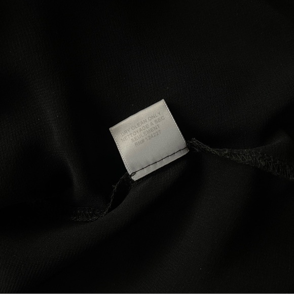 MISA Los Angeles Black Silk Chiffon Tiered Midi Dress Ruffle Grommet S - Picture 9 of 9